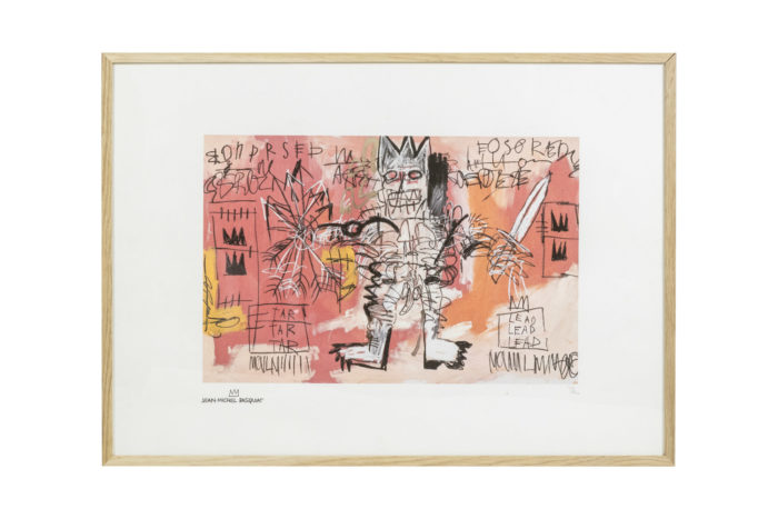 Jean-Michel Basquiat, Sérigraphie représentant un personnage dans les tons orange et rose - face