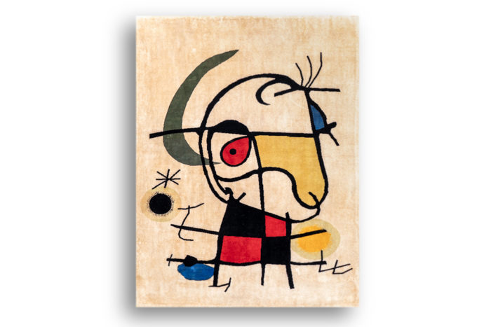 Hand-woven tapestry inspired by Joan Miró. January 2023.