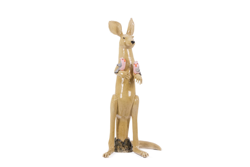 Valérie Courtet. Ceramic kangaroo. Contemporary work.