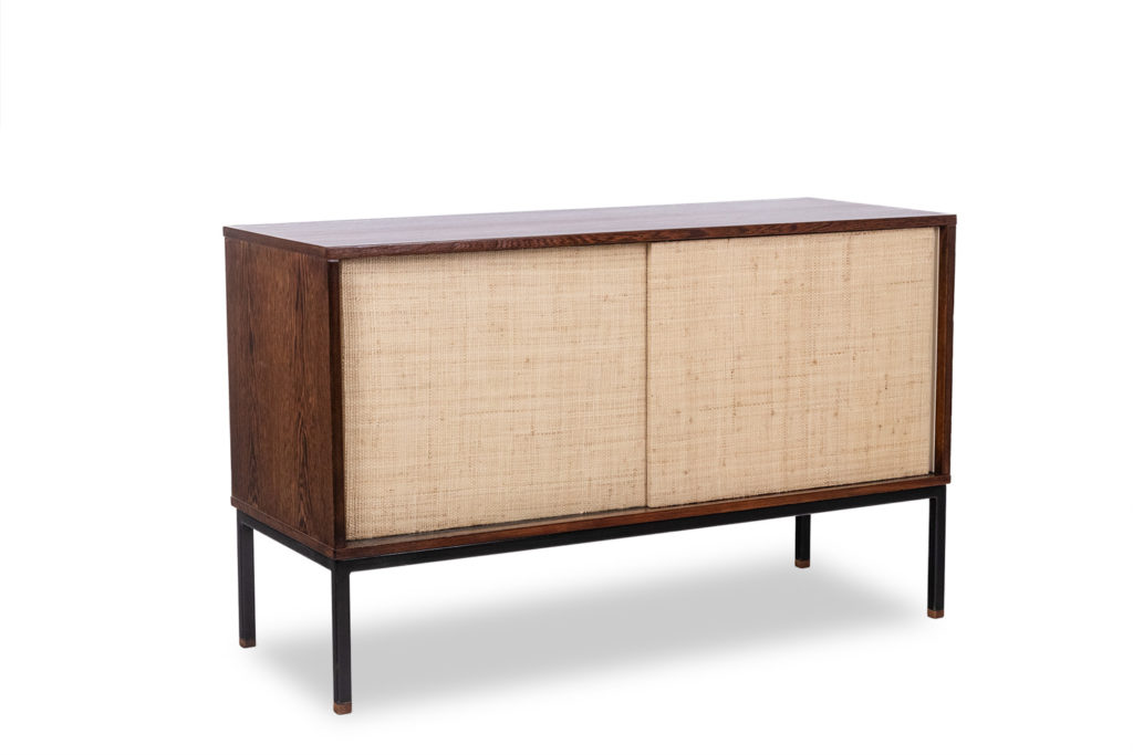 Martin Visser. Sideboard in wenge and raffia. 1970s.