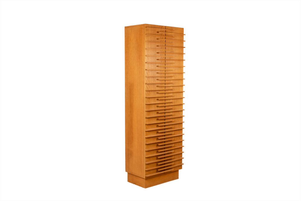 Eric Miomandre. Blonde beech cabinet. 20th century.