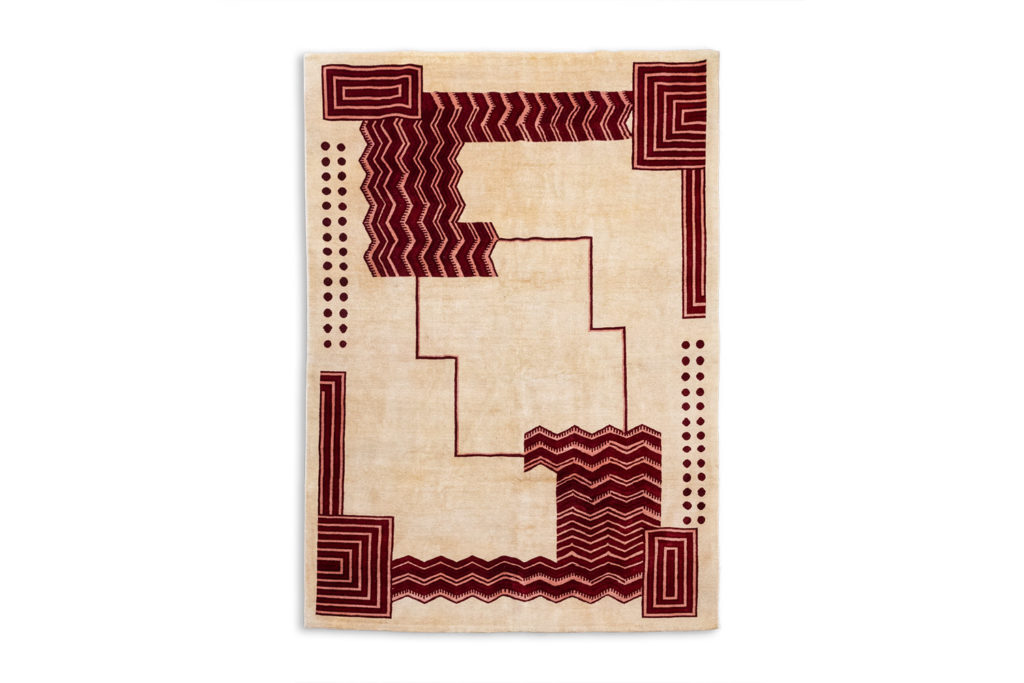 Carpet, or tapestry, in wool, in Art Deco style. Contemporary work.